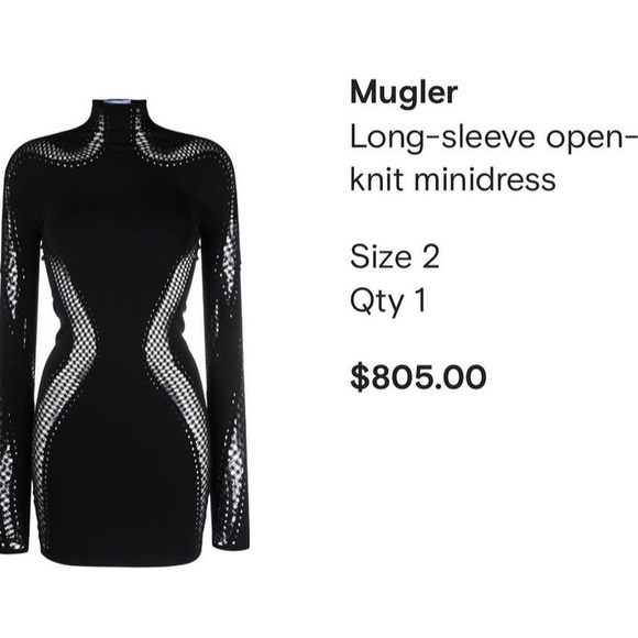 Mugler long sleeve open knit minidress - Picture 4 of 4